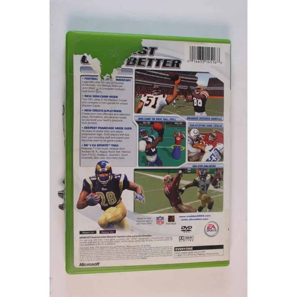 Madden NFL 2003 (Microsoft Xbox, 2002) Authentic, Complete, Tested/Works